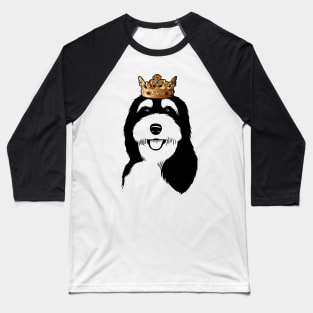 Bernedoodle Dog King Queen Wearing Crown Baseball T-Shirt